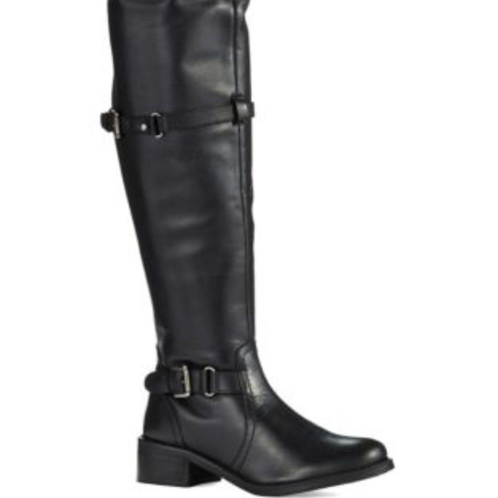 New! SEYCHELLES SCULPTURE BLACK LEATHER RIDING BOOTS size 8